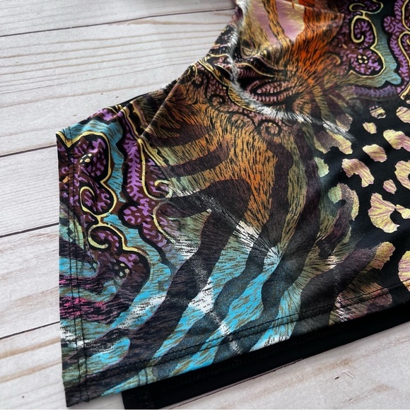 Frank Lyman Handkerchief Hem Multicolored Top Short Sleeve Top size 12 - Picture 13 of 16